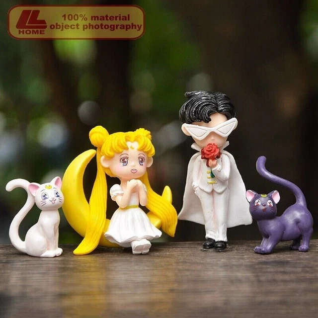 Anime Sailor Moon Tsukino Usagi Chiba Mamoru cat Luna Figure Statue Toy Gift