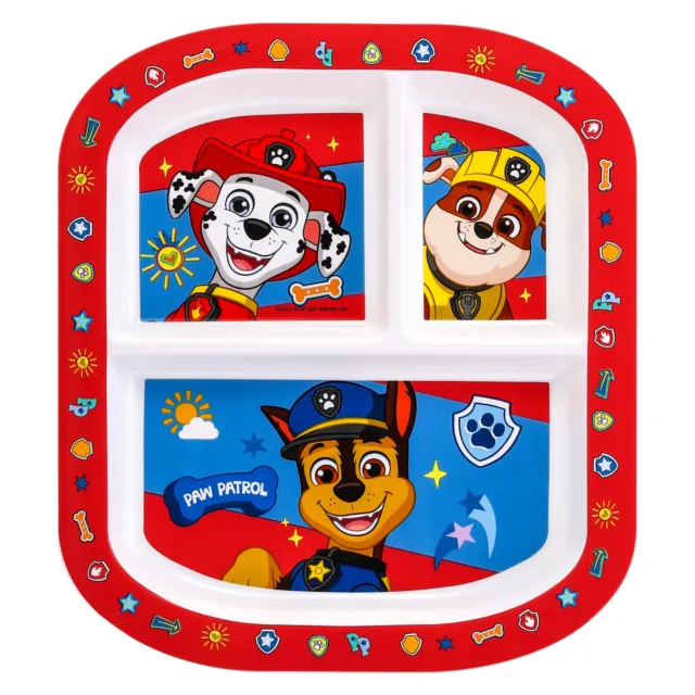 Paw Patrol 3 Section Childrens Kids Toddler Divided Breakfast Lunch Dinner Plate