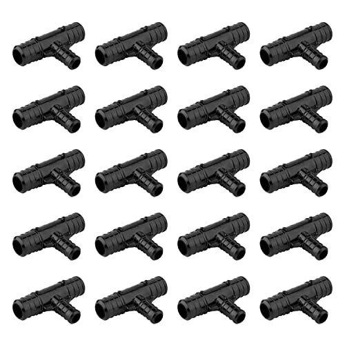 (Pack of 20)  Poly PPSU Barb Crimp Pex Fitting 3/4" X 3/4" X 1/2" Reducing Tee