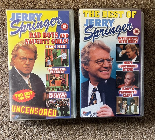 JERRY SPRINGER VHS Bundle x2 - Too Hot For TV Uncensored/ Best Of Jerry ...