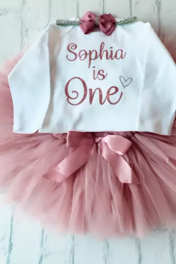 NUOVA Torta di lusso mozzafiato personalizzata per ragazze 1 ° primo compleanno rosa scuro