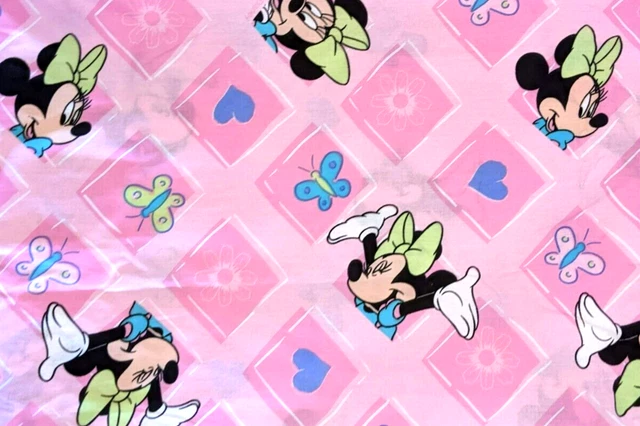 2X Disney Minnie Mouse Window Panels Curtains Drapes Pink 40" x 63" L Set Hearts