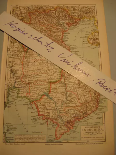 Karte von 1903 Französisch Indochina u.a.-Original