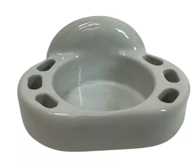 Vintage White Porcelain Enamel Wall Mount Toothbrush Holder S54