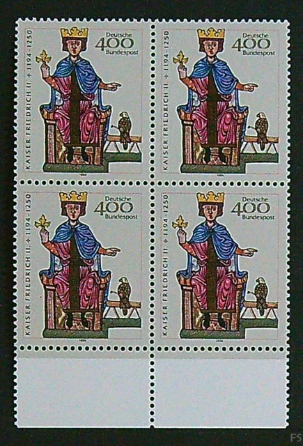 BRD / Bund 1994 MiNr. 1738 postfrisch 4er Block mit Unterrand
