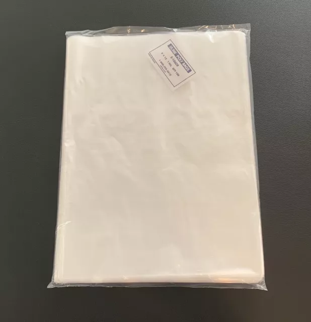 100 Uline Clear 9 x 12 Flap Lock Plastic Poly Bags - T-Shirts & Apparel -  1 Mil