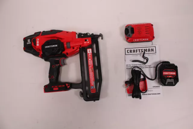CRAFTSMAN V20 CMCN616C1 Cordless Finish Nailer Kit Nail Gun