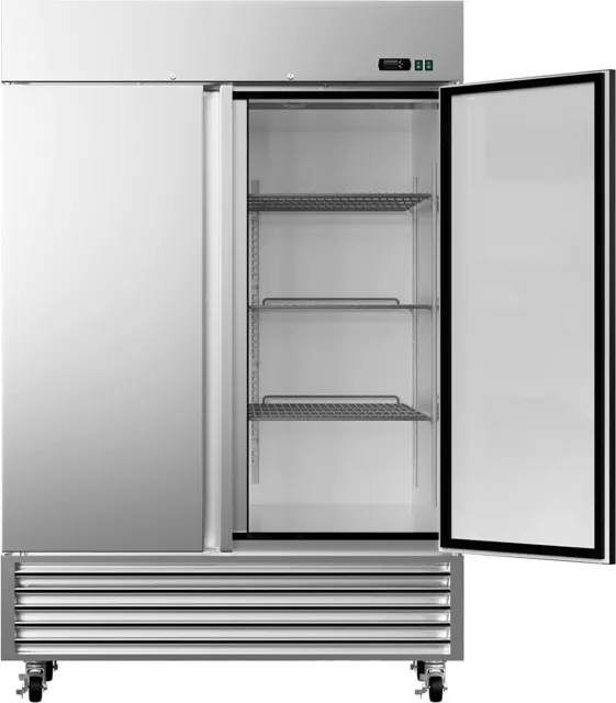 Dynamic Cooling Commercial 49 Cu. Ft 2 Door Stainless Steel Reach-In Freezer New
