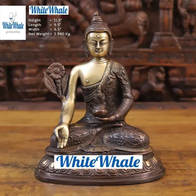 Whitewhale Brass Small Buddha Sitting in Meditation Position(Varada Mudra)