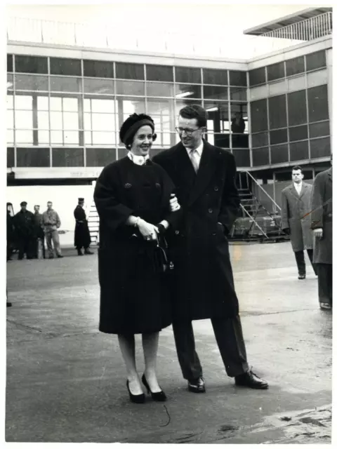 Belgique, le roi Baudouin et la reine Fabiola  Vintage silver print Tirage arg