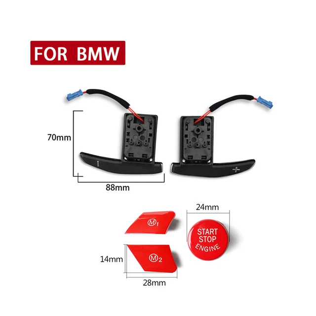 STEERING WHEEL M1 M2 Buttons+Gear Shift Paddle Shifters Kit For F06 F07