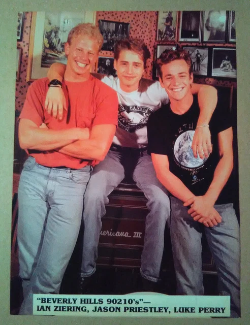 Magazine Pinup~ LUKE PERRY ~JASON PRIESTLEY ~IAN ZIERING ~1990s ~~Back- NKOTB Ad
