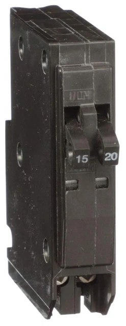 QOT1520 - Square D QO Series Tandem Miniature Circuit Breaker, 15A/20A, 1 Pole,