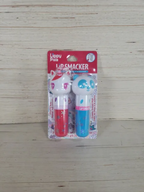 Lip Smacker Lippy Pal Holiday Lip Balm Duo - Cherry Kiss + Cuddly Cream Puff
