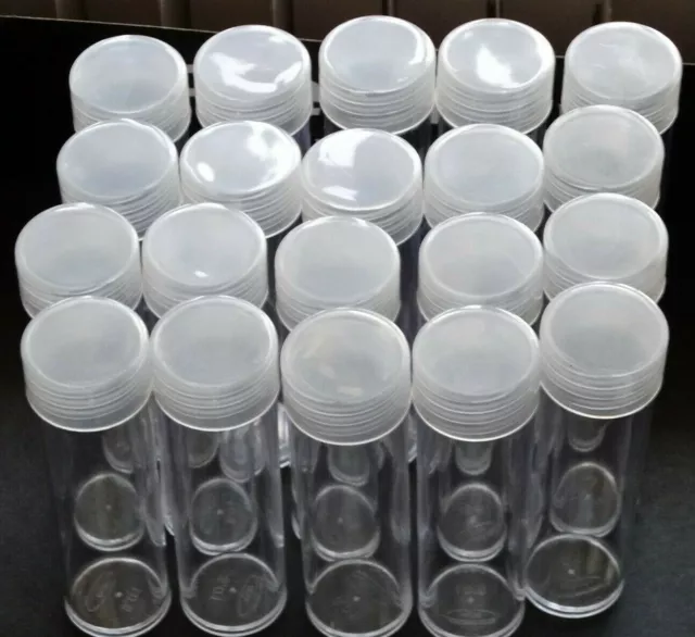 You Pick 20 BCW Penny,Nickel,Dime,Quarter,Half Dollar Round Plastic Coin Tubes
