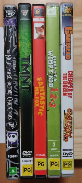 Animation DVD Bulk Lot Kids 9 Movies Altogether PAL