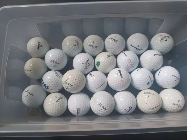 25 Golf Balls - Job Lot Includes Callaway, S.rixon, Titleist, Dunlop, Kirkland