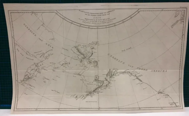 Original Kupferstich Alaska Beringmeer Kamtschatka Bristol Bay Baarsel Cook 1797