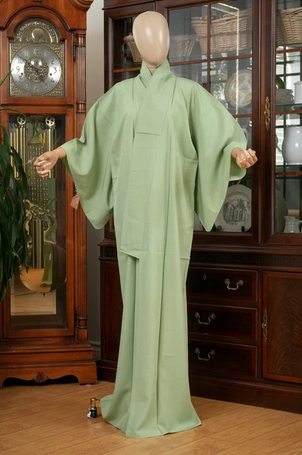 Dear Vanilla Japanese Silk Iromuji Kimono Women's Authentic Japan Vintage Mint