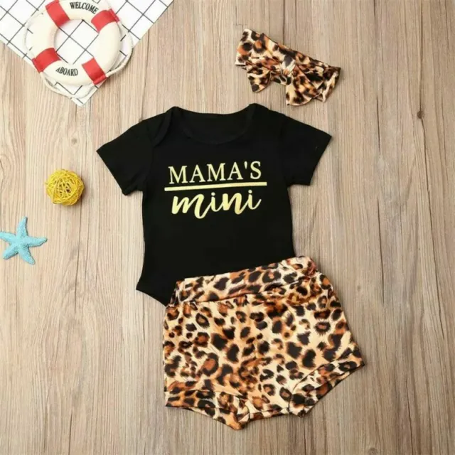 Tops Romper Short Pants Summer Baby Girls Newborn Outfits Leopard Print Clothes