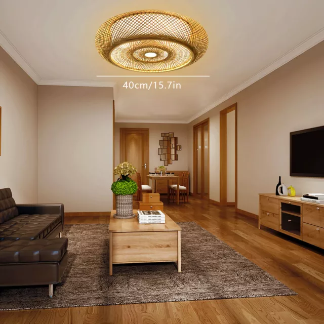 40cm Bamboo Rattan Pendant Light Lamp Shade Ceiling Chandelier Lampshade Kitchen