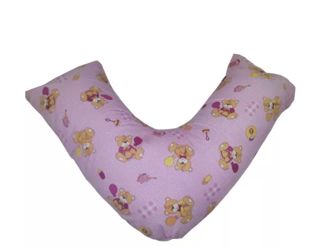 Balloon Teddy Pink V Shaped Orthopedic Maternity Nursing Back & Neck Pillowcase