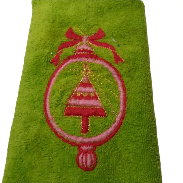 De colección Navidad Vacaciones Toalla Verde Cal Bordada Adorno EE. UU.