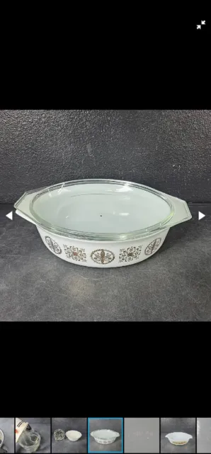 1958 Pyrex Hex Promotional 2 1/2 Qt 045  Oval Casserole With Lid