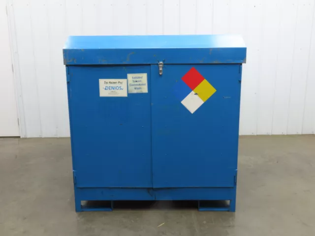 Denios K17-4505 Hazardous Material Blue Storage Shed 4 Drum Spill Containment