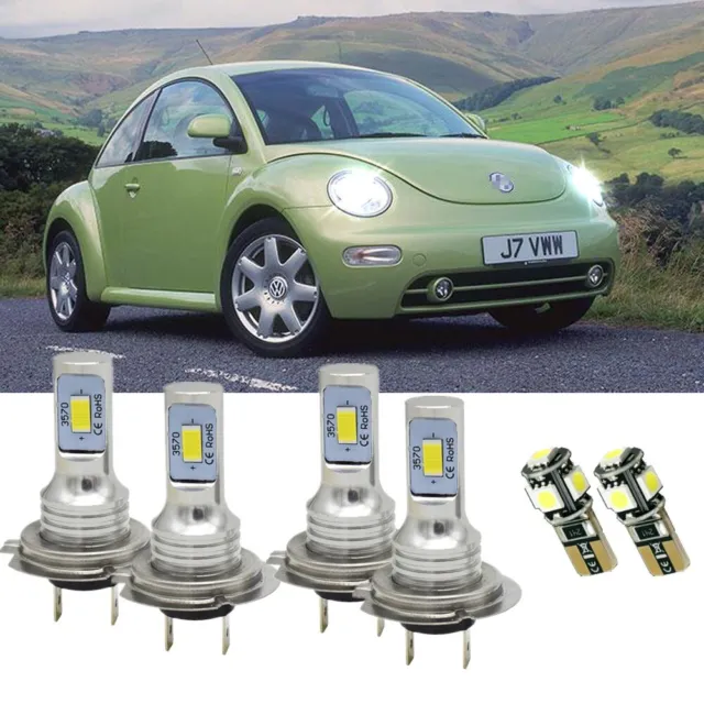 For VW New Beetle 1C1 6X H7 499 501 LED HID Headlight High/Low/Side Light Bulbs