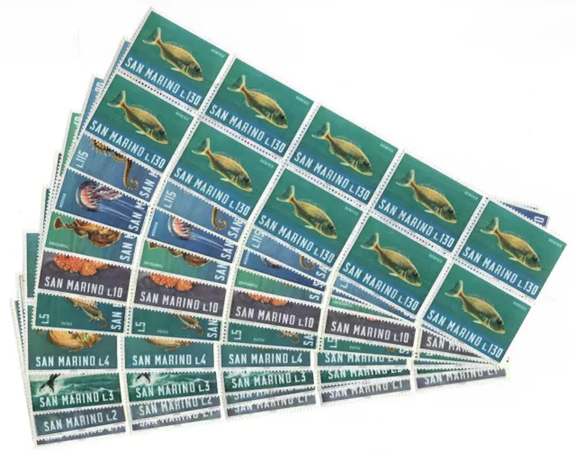 S34733 Dealer Stock San Marino 1966 MNH Fish Fishes 10v (X10 Sets)