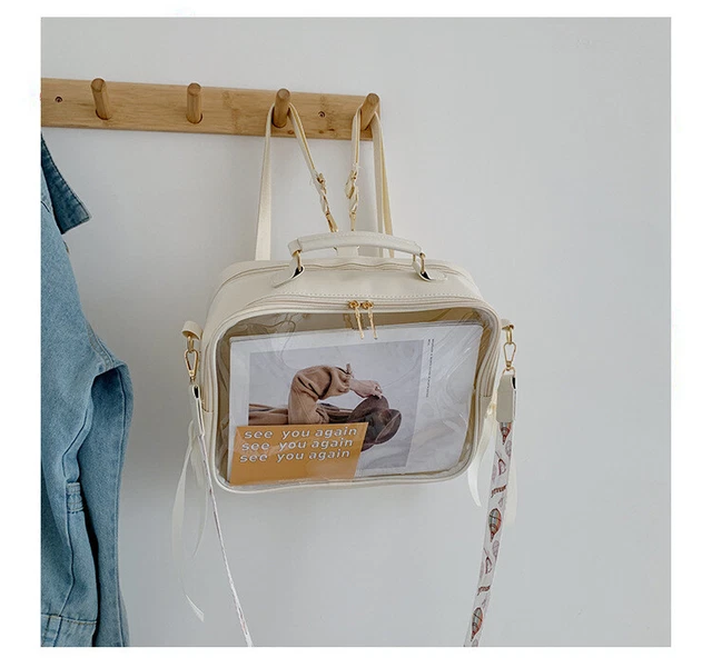 New Women Transparent Backpack Fashion Casual Cute Girls Crossbody Shoulder Bag