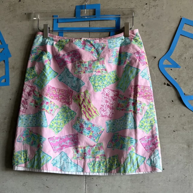 Vintage Lily Pulitzer 90s Sunset Pink Shifts 100% Cotton Skirt Size 8