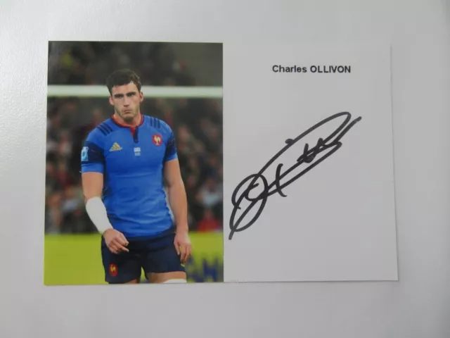 Autographe Charles Ollivon sur carte photo  Rugby 4