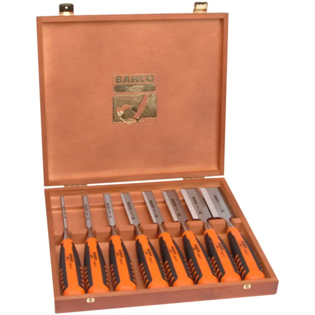 Bahco 424P-S8-EUR 424-P Bevel Edge Chisel Set, 8 Piece