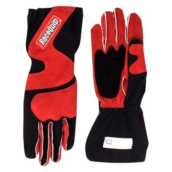 Racequip 356 Series Red/Black Nomex Outseam Large Race Gloves W/ Closure 356105