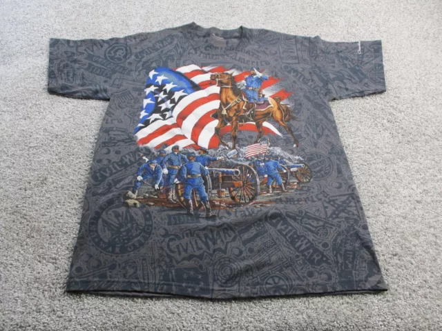 Vintage Civil War T Shirt Mens Extra Large AOP Single Stitch Cherokee NC GUC