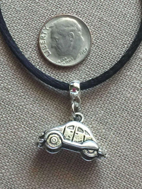 VW Bug 60's Retro Necklace - satin cord with lobster clasp