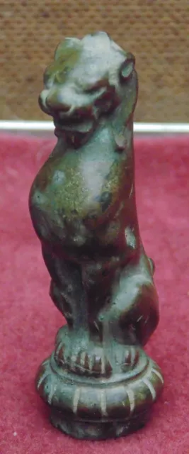 magnifique rare ancien lion en bronze romain magnifique patine fin détail