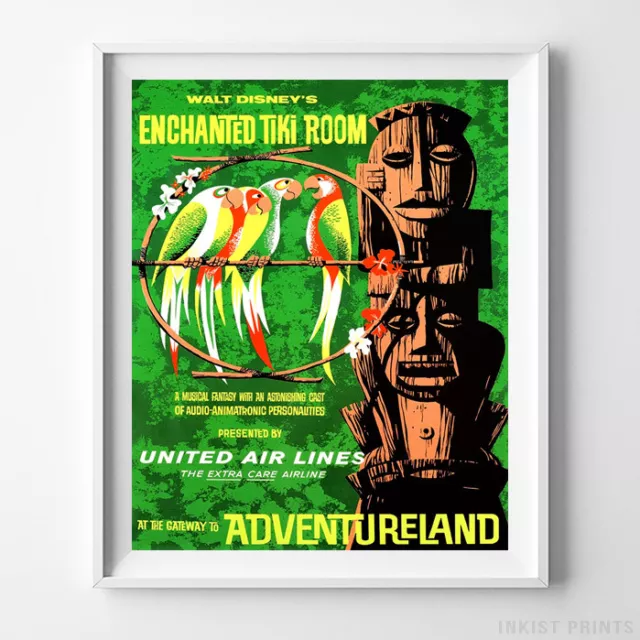 Vintage Disneyland Enchanted Tiki Room Poster Disney Wall Art Decor UNFRAMED