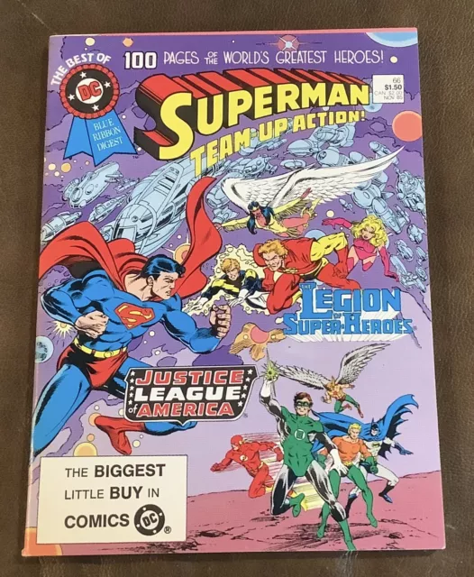 Best Of Dc Blue Ribbon Digest #66, Superman Team-Up Action, Fn-Vf, Copper, 1985