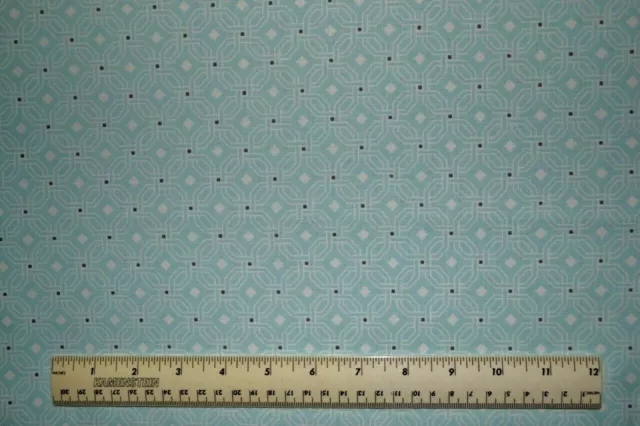 By the 1/2 yard 100% cotton fabric Waverly  Chain Links Light Teal Blue quilts