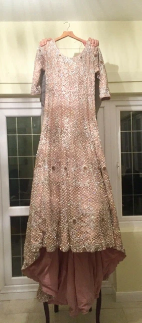 BRAND NEW TEA pink Asian Pakistani Bridal Wedding Walima Dress Gown Heavy  1,950.00 - PicClick UK