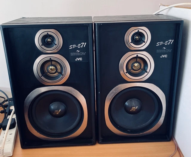 Passive Vision System JVC SP E71BKE Speakers 3-Way Passive Loud System 8 Ohms Vintage Black ...