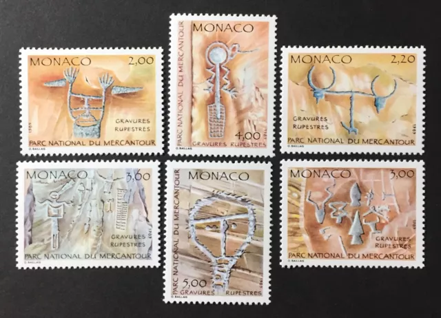 Monaco #YT1663-YT1668 MNH 1989 Mercantour Park Cave Paintings [1654-1659]