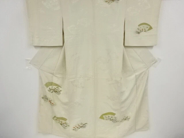36813# Japanese Kimono / Antique Kimono / Embroidery / House & Floral Plants