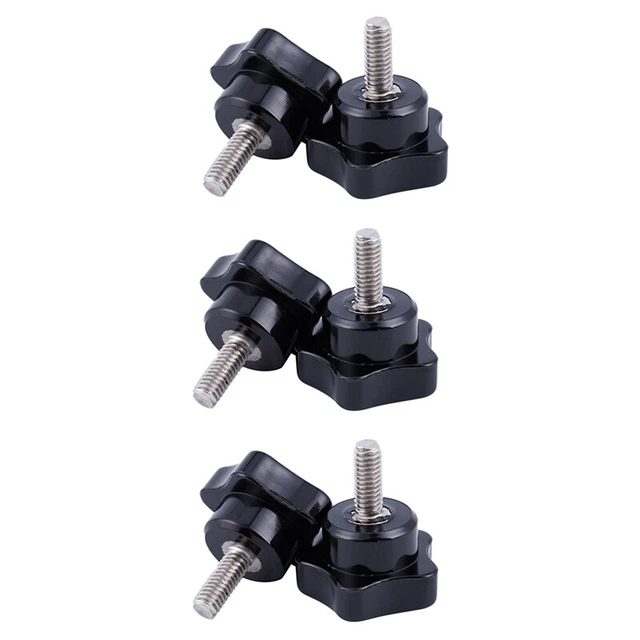 M6 x 15 mm filettatura esterna vite stella testa vite di fissaggio maniglia nera S2U4