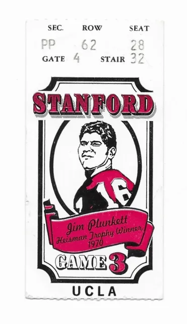 1980-1989 Stanford University Cardinal Football Ticket Stubs - You Choose