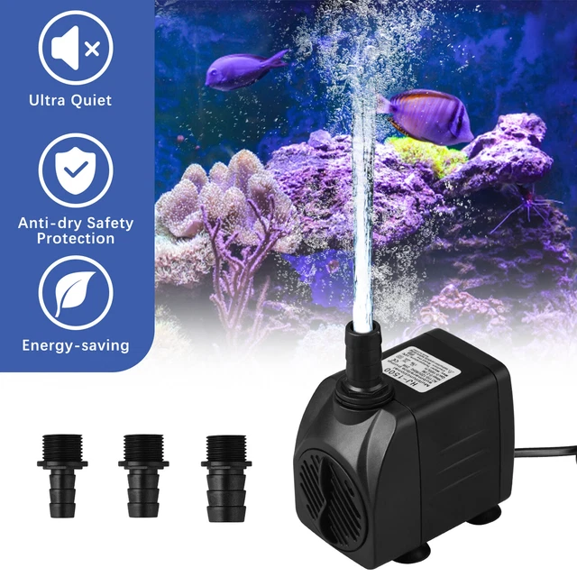 396GPH Small Submersible Water Pump Fish Tank Pond Aquarium Fountain Pump Mute