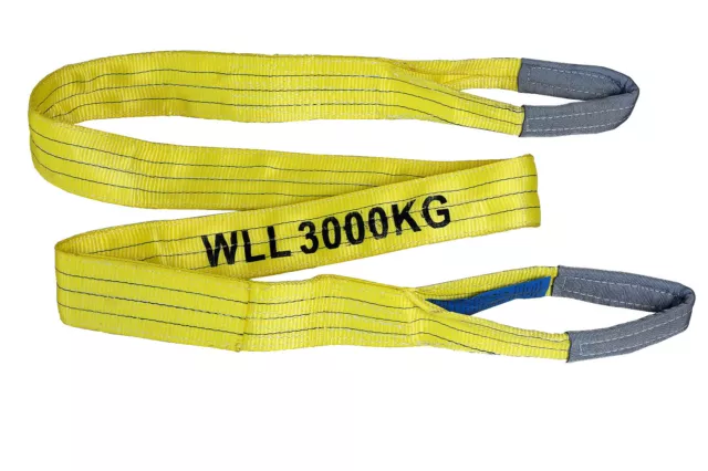 Nastro di sollevamento 3t a 2 passanti, lunghezza 3m, 2 strati cucito 100% poliestere 02115
